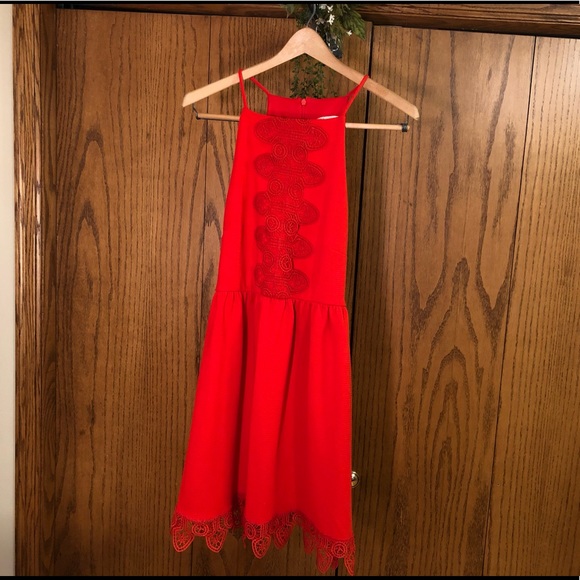 Burnt orange sundress with lace detail - Picture 2 of 5